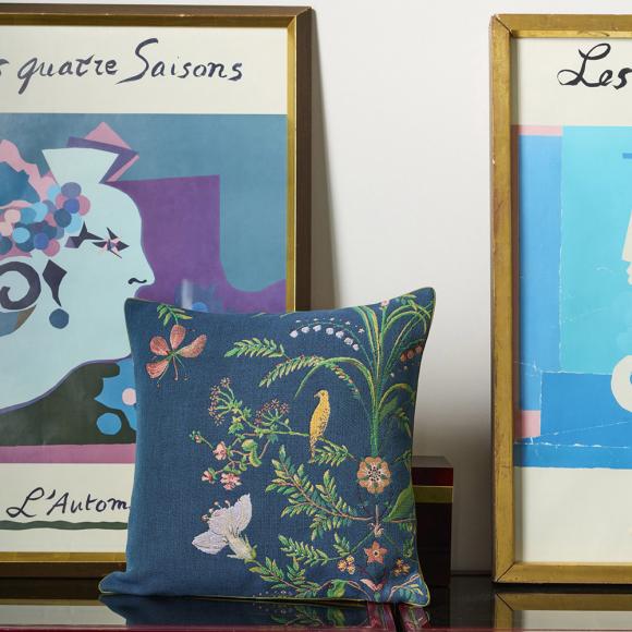 Yves Delorme Floralie Cushion Cover Nuit