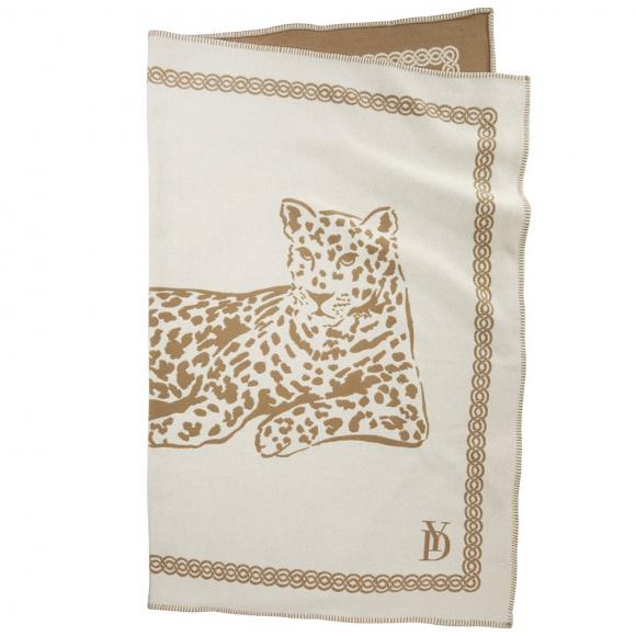Yves Delorme Leopard Throw Camel