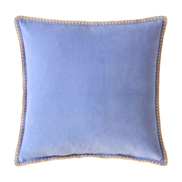 Bluebellgray Blanket Stitch Velvet Cushion Thistle Blue