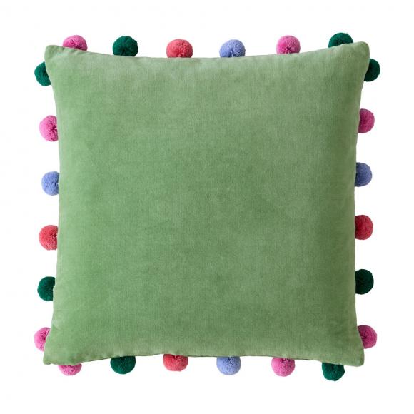 Bluebellgray Pom Pom Cushion Verdigris Green