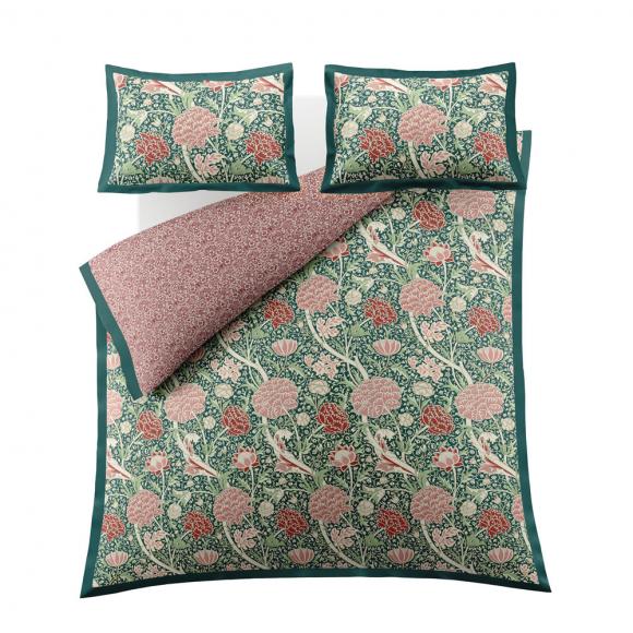 William Morris At Home Cray Forest Green / Cranberry