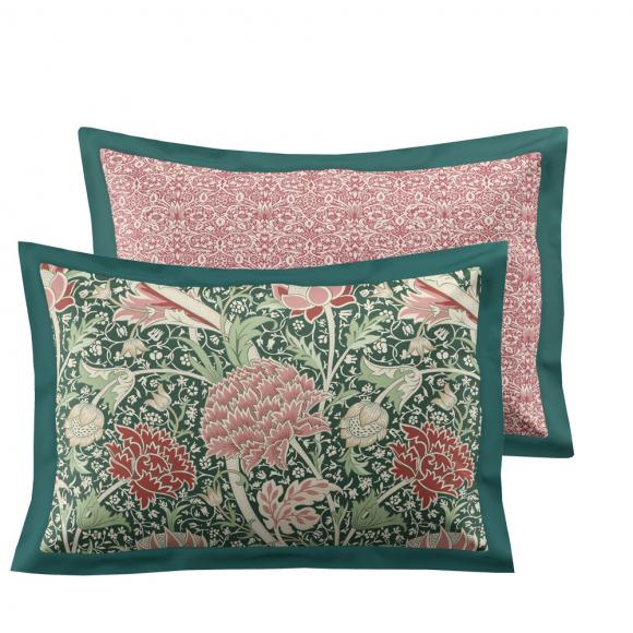 William Morris At Home Cray Forest Green / Cranberry
