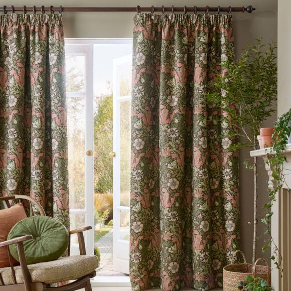 William Morris At Home Compton Lined Pencil Pleated Curtains