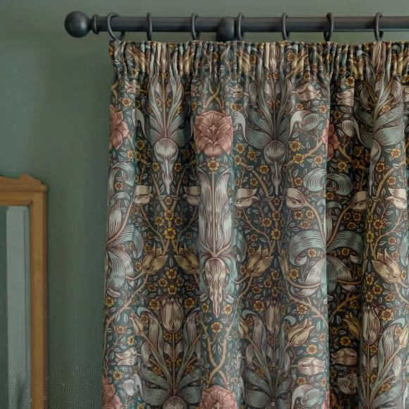 William Morris At Home Spring Thicket Lined Pencil Pleated Curtains