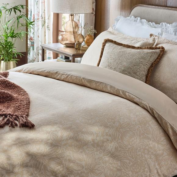 Laura Ashley Ambleford Jacquard Duvet Set Natural
