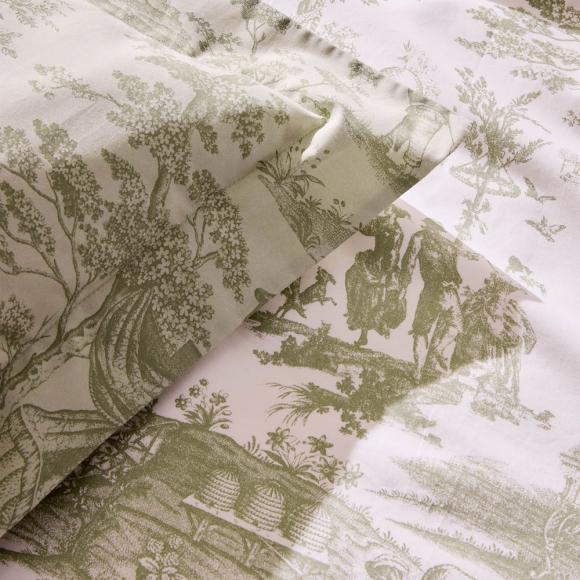 Laura Ashley Braysmith Toile Duvet Cover Set Olive Green
