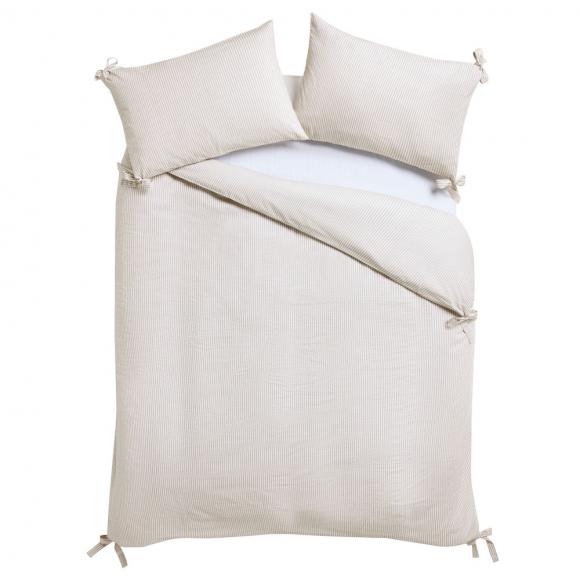 Laura Ashley Cornish Stripe Duvet Set Natural