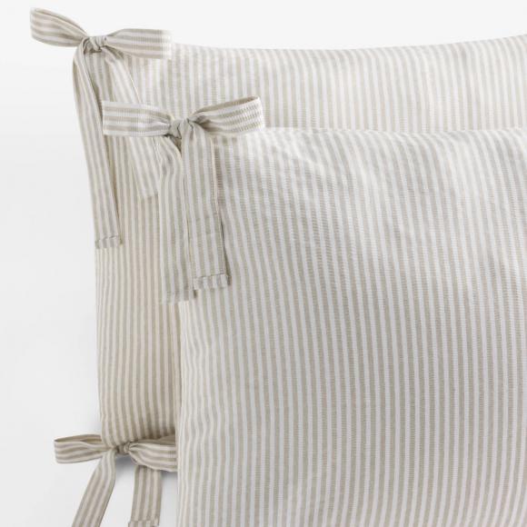 Laura Ashley Cornish Stripe Duvet Set Natural