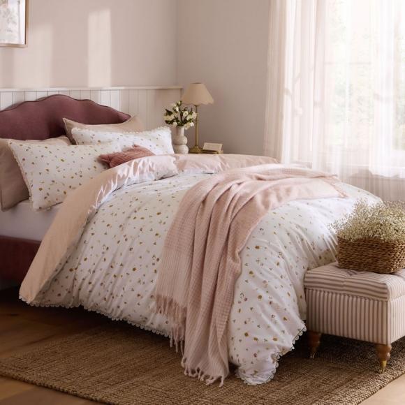 Laura Ashley Neve Floral Duvet Cover Set Plaster Pink