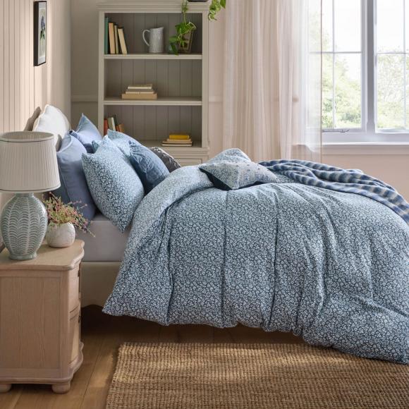 Laura Ashley Sweet Alyssum Duvet Cover Set Denim Blue