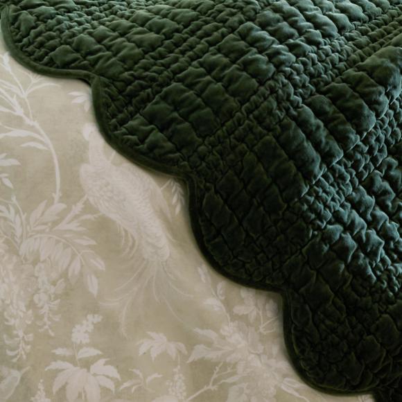 Laura Ashley Brady Scalloped Bedspread Pine Green