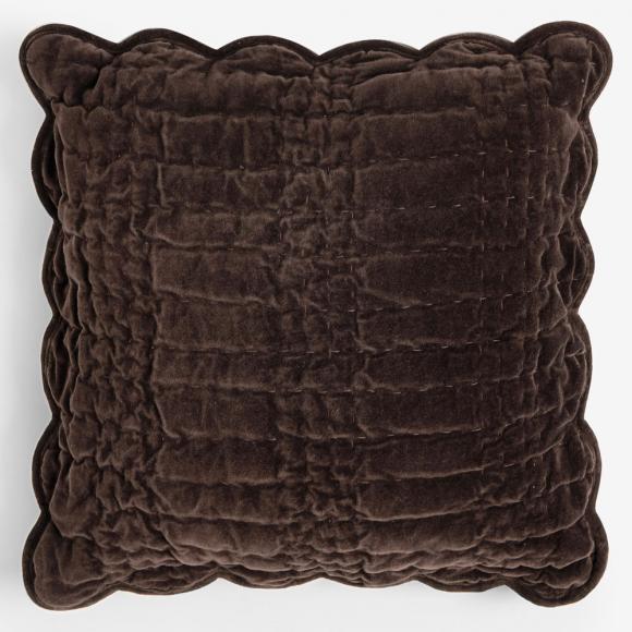 Laura Ashley Brady Scalloped Cushion Chocolate