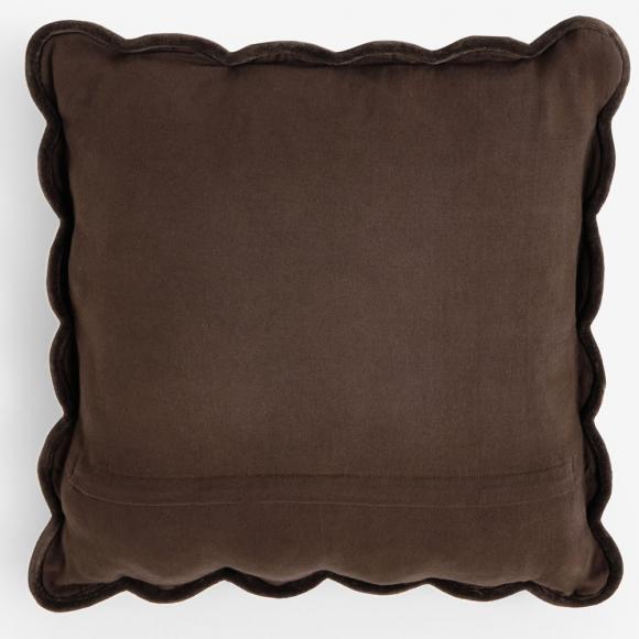 Laura Ashley Brady Scalloped Cushion Chocolate