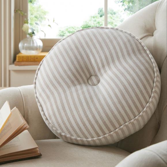 Laura Ashley Cornish Stripe Cushion Natural