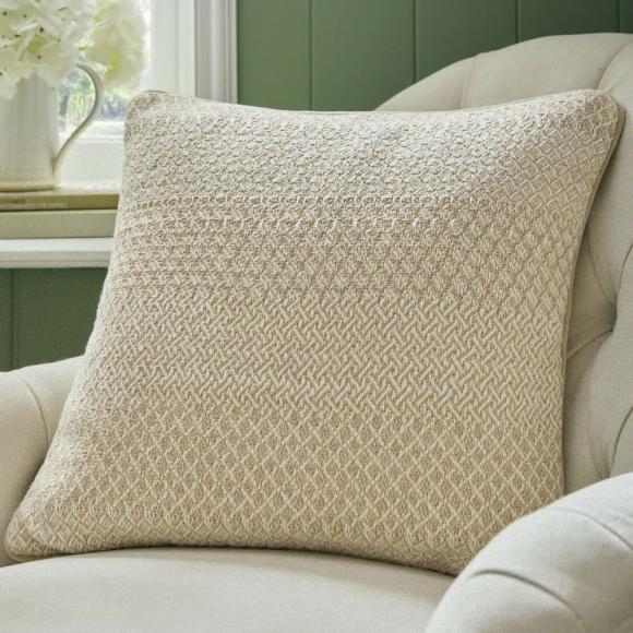 Laura Ashley Kempley Woven Cushion Natural