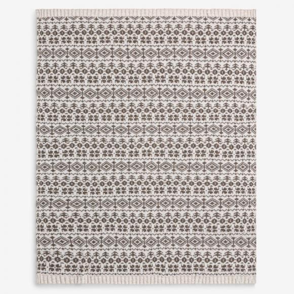 Laura Ashley Sesley Fair Isle Throw Dark Truffle