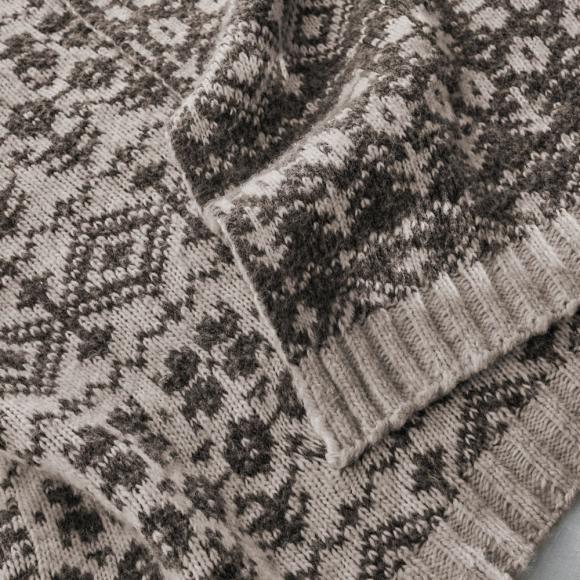 Laura Ashley Sesley Fair Isle Throw Dark Truffle