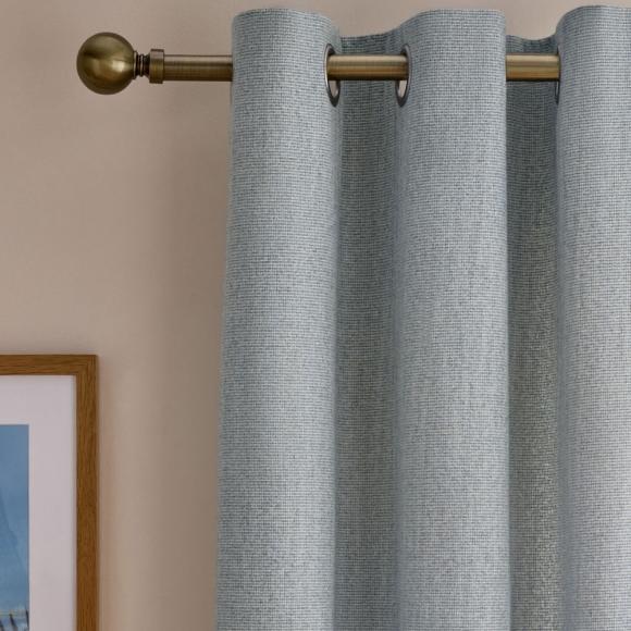 Laura Ashley Saltaire Lined Eyelet Curtains Seaspray