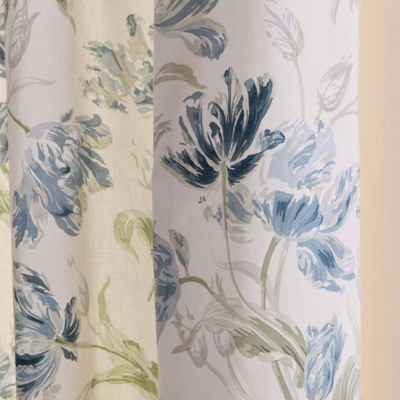 Laura Ashley Gosford Lined Eyelet Curtains Heritage Blue