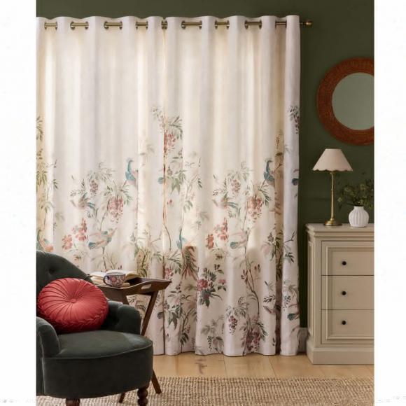 Laura Ashley Attleton Lined Eyelet Curtains Sage Green