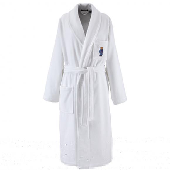 Ralph Lauren Home Denim Bear Bathrobe White