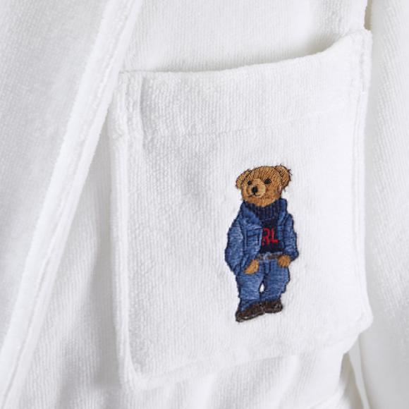 Ralph Lauren Home Denim Bear Bathrobe White