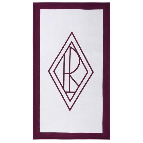 Ralph Lauren Home Blair Beach Towel White / Merlot