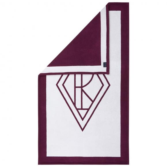 Ralph Lauren Home Blair Beach Towel White / Merlot