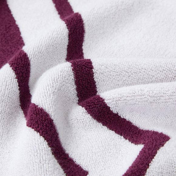 Ralph Lauren Home Blair Beach Towel White / Merlot
