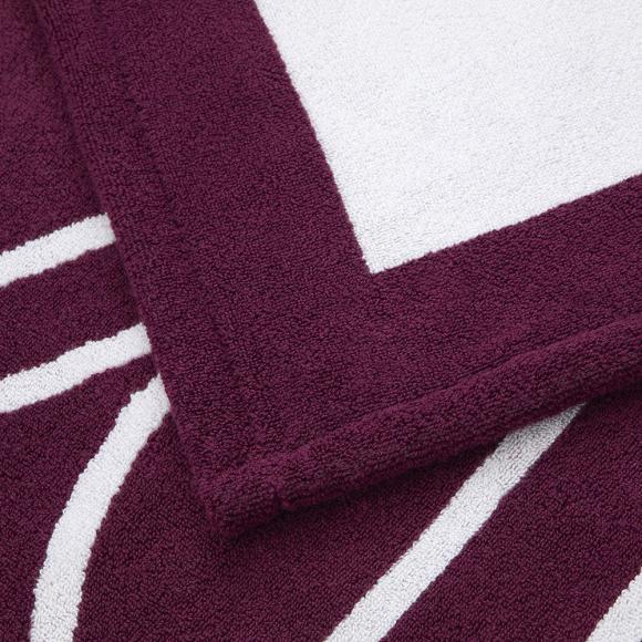 Ralph Lauren Home Blair Beach Towel White / Merlot