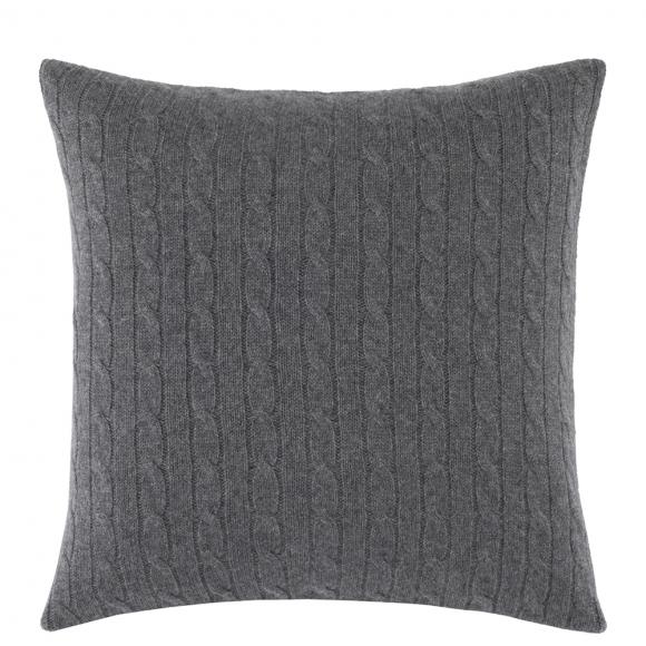 Ralph Lauren Home RL Cable Cashmere Cushion Cover Modern Charcoal