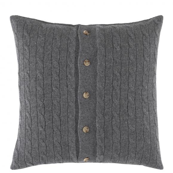 Ralph Lauren Home RL Cable Cashmere Cushion Cover Modern Charcoal