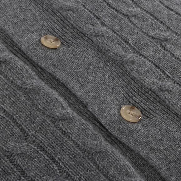 Ralph Lauren Home RL Cable Cashmere Cushion Cover Modern Charcoal