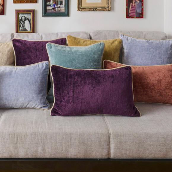 Yves Delorme Orpheo Prune Cushion Cover
