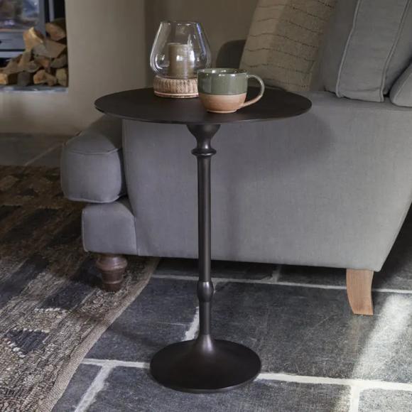 Nkuku Lahar Cast Metal Tall Side Table