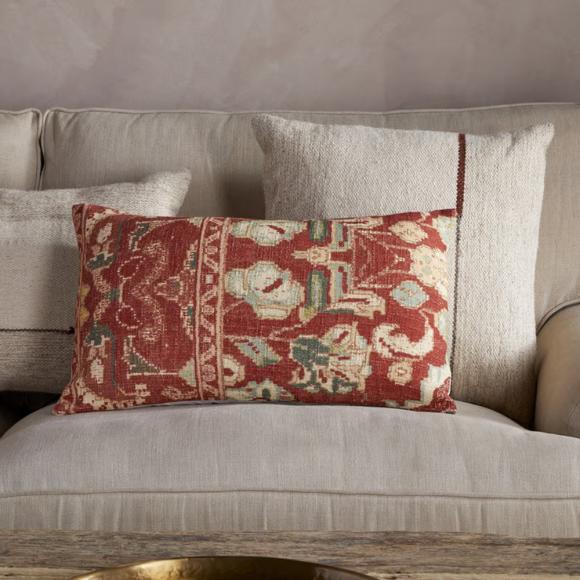Nkuku Selyo Tapestry Cushion Cover - Terracotta & Rust