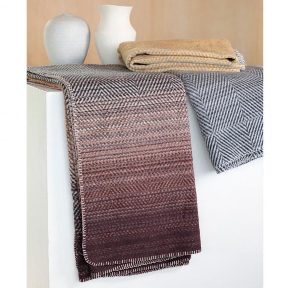 David Fussenegger Gradient / Herringbone Savona Velour Blanket Throw