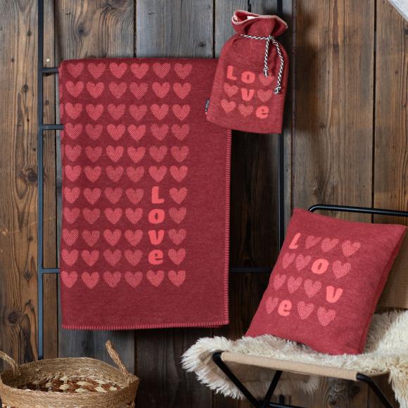 David Fussenegger Hearts & Love Sylt Blanket Throw Red