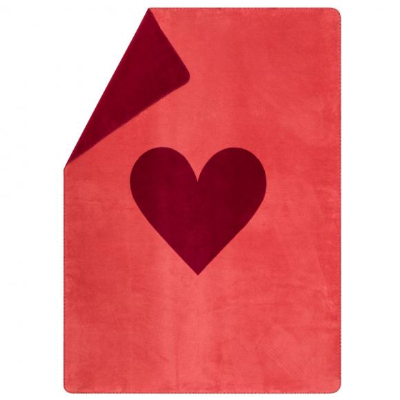 David Fussenegger Big Heart Savona Blanket Throw Red