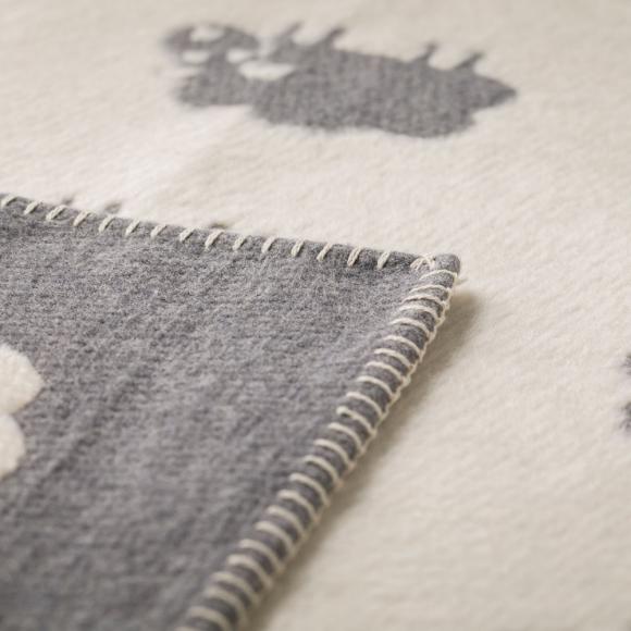 David Fussenegger Sheep Carla structured Blanket Throw Charcoal