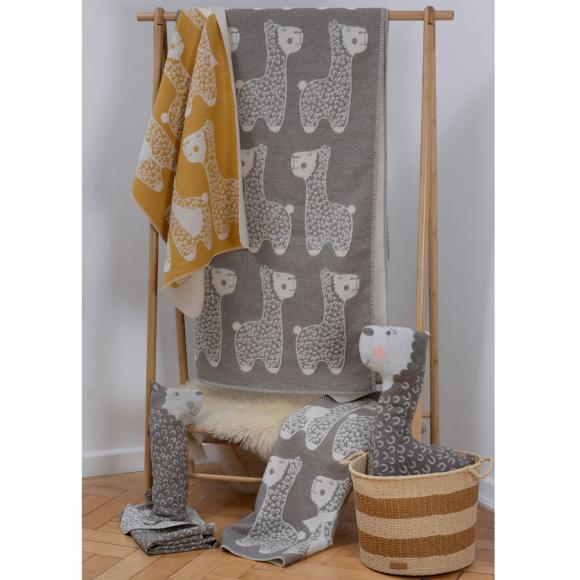 David Fussenegger Alpaca Carla structured Blanket Throw Smoke