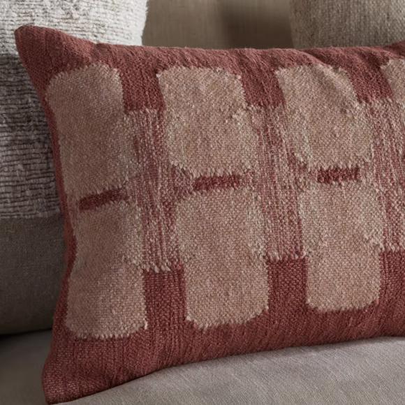 Nkuku Akki Wool & Cotton Cushion Cover - Dusty Pink