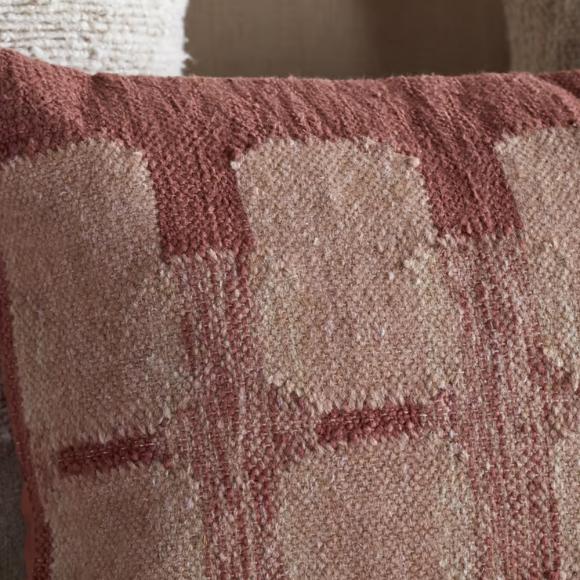 Nkuku Akki Wool & Cotton Cushion Cover - Dusty Pink