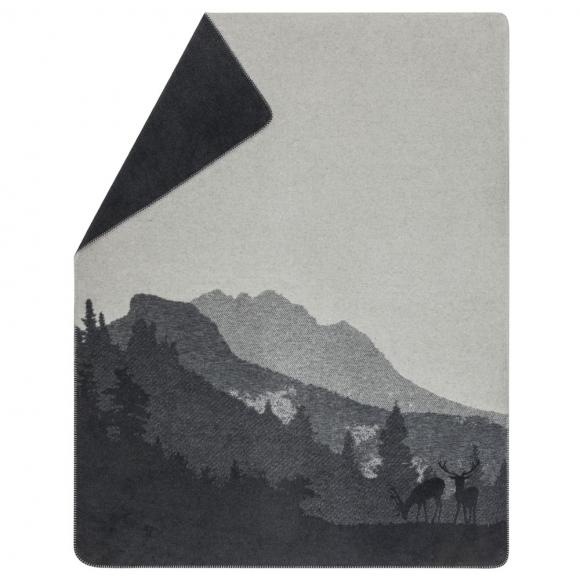 David Fussenegger Landscape / Pair of Stags Savona Blanket Throw Charcoal