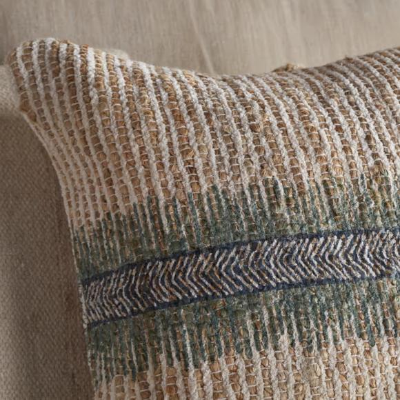 Nkuku Zairya Jute & Cotton Cushion Cover - Sea Foam