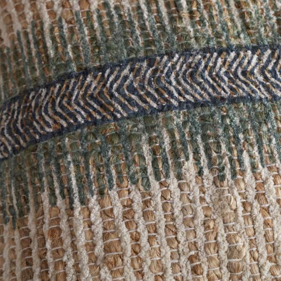 Nkuku Zairya Jute & Cotton Cushion Cover - Sea Foam