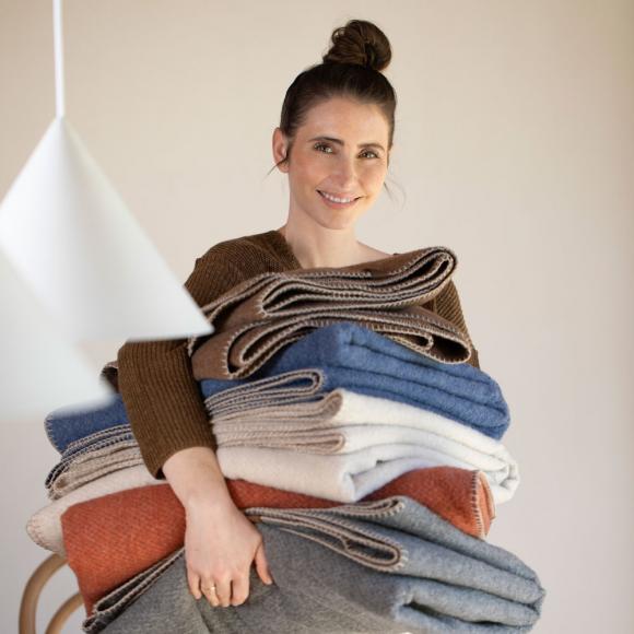 David Fussenegger Merano Solid Wool Blend Blanket Throw