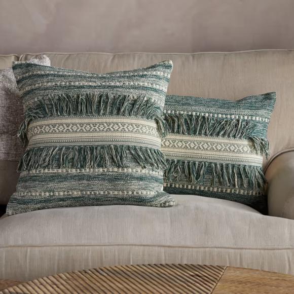 Nkuku Padal Woven Cushion Cover - Green