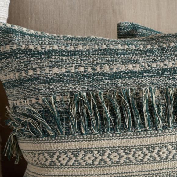 Nkuku Padal Woven Cushion Cover - Green