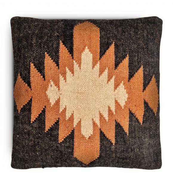 Nkuku Ayyi Wool Cushion Cover - Black & Green